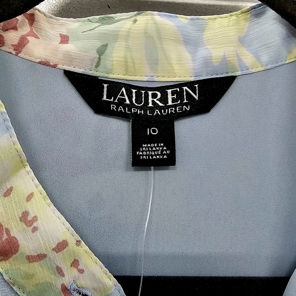 NWT Ralph Lauren Chiffon Floral Ruffled Cap Sleeved - Picture 6 of 10